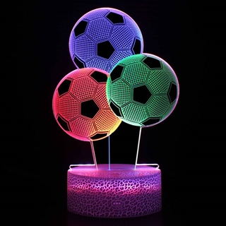 Fodbold 3D lampe med RGB farver
